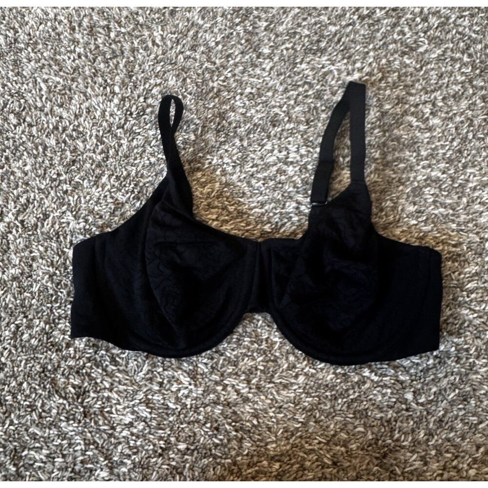 Wacoal Inside Job 855345 Bra 36D Black Underwire Full Coverage Side Support